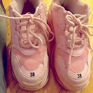 Balenciaga Pink Triple S Sneaker.